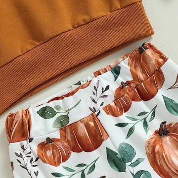 Kupretty Baby Girl Pumpkin Patch Outfit for Fall and Halloween