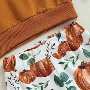 Kupretty Baby Girl Pumpkin Patch Outfit for Fall and Halloween