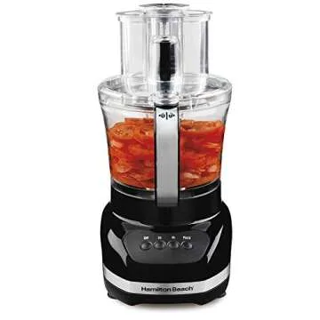 Hamilton Beach Big Mouth Duo Plus 12 Cup Food Processor & Vegetable Chopper with Additional Mini 4 Cup Bowl, Black (70580)