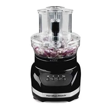 Hamilton Beach Big Mouth Duo Plus 12 Cup Food Processor & Vegetable Chopper with Additional Mini 4 Cup Bowl, Black (70580)