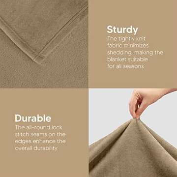Utopia Bedding Fleece Blanket Twin Size Camel 300GSM Luxury Anti-Static Fuzzy Soft Microfiber Bed Blanket (90x66 Inch)