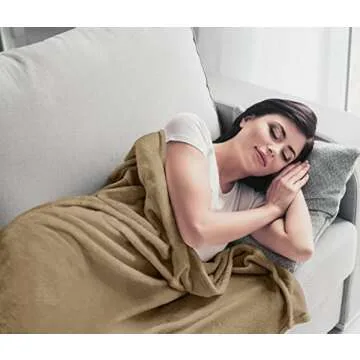 Utopia Bedding Fleece Blanket Twin Size Camel 300GSM Luxury Anti-Static Fuzzy Soft Microfiber Bed Blanket (90x66 Inch)
