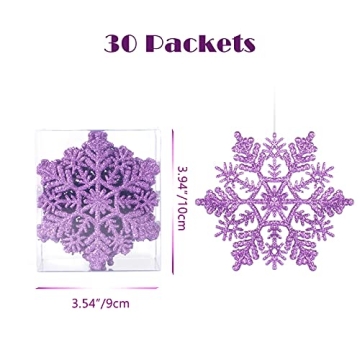 AMS 30ct Glittered Snowflake Ornaments for Christmas Decor