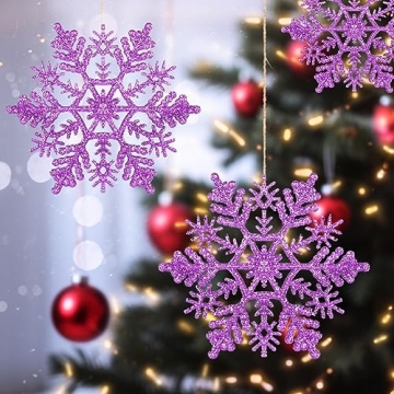 AMS 30ct Glittered Snowflake Ornaments for Christmas Decor
