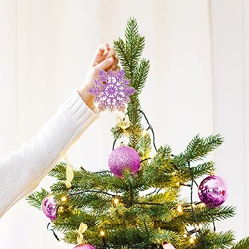 AMS 30ct Glittered Snowflake Ornaments for Christmas Decor