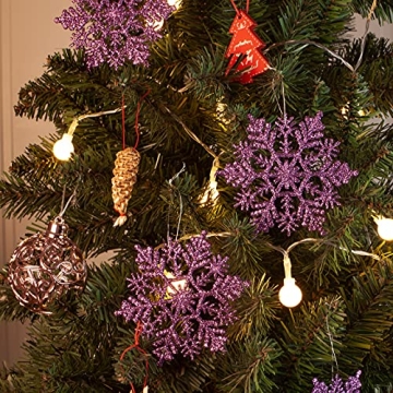 AMS 30ct Glittered Snowflake Ornaments for Christmas Decor