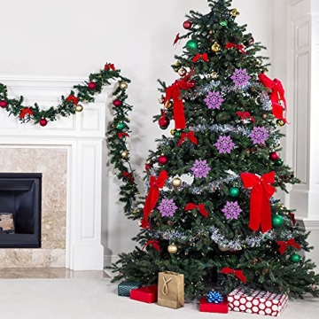 AMS 30ct Glittered Snowflake Ornaments for Christmas Decor