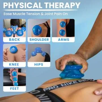 8 Cups Silicone Cupping Therapy Set Professional Massage Cupping Cups for Cupping Therapy Cupping Kit for Massage, Myofascial Release, Cellulite Reduction (Lure Blue)
