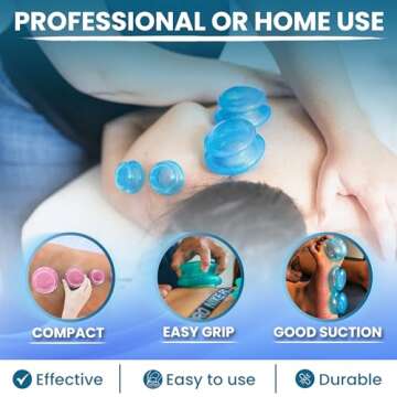 8 Cups Silicone Cupping Therapy Set Professional Massage Cupping Cups for Cupping Therapy Cupping Kit for Massage, Myofascial Release, Cellulite Reduction (Lure Blue)