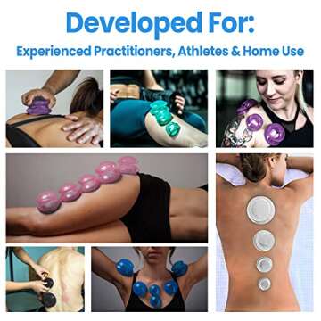 8 Cups Silicone Cupping Therapy Set Professional Massage Cupping Cups for Cupping Therapy Cupping Kit for Massage, Myofascial Release, Cellulite Reduction (Lure Blue)