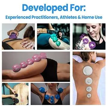 8 Cups Silicone Cupping Therapy Set Professional Massage Cupping Cups for Cupping Therapy Cupping Kit for Massage, Myofascial Release, Cellulite Reduction (Lure Blue)