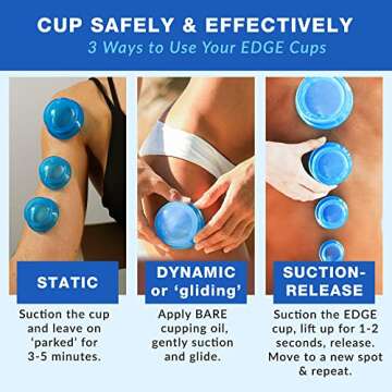 8 Cups Silicone Cupping Therapy Set Professional Massage Cupping Cups for Cupping Therapy Cupping Kit for Massage, Myofascial Release, Cellulite Reduction (Lure Blue)