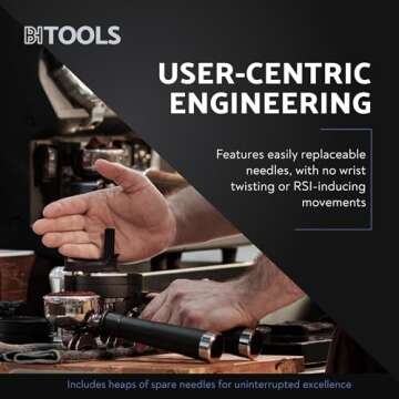 Barista Hustle AutoComb, Espresso WDT Distribution Tool, 12 Needle Espresso Stirrer, Adjustable Needle Depth, Compatible with Most 58mm Baskets and Portafilters, Durable and Replaceable Components
