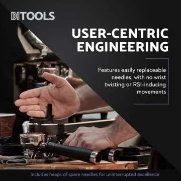 Barista Hustle AutoComb, Espresso WDT Distribution Tool, 12 Needle Espresso Stirrer, Adjustable Needle Depth, Compatible with Most 58mm Baskets and Portafilters, Durable and Replaceable Components