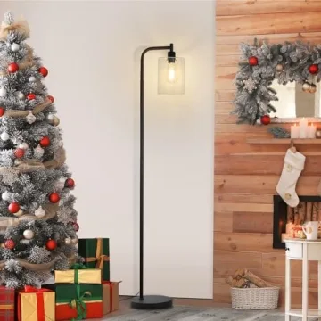 MAXvolador Modern Floor Lamp with Glass Shade