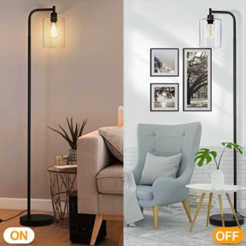 MAXvolador Modern Floor Lamp with Glass Shade