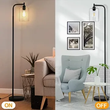 MAXvolador Modern Floor Lamp with Glass Shade