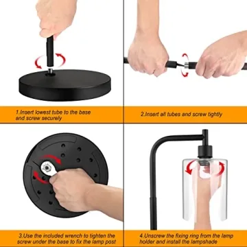 MAXvolador Modern Floor Lamp with Glass Shade