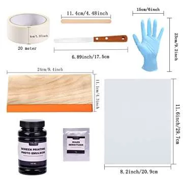 Caydo 46 Pieces Screen Printing Kit with 4 Color Screen Printing Ink, 2 Size Screen Printing Frame and Squeegees for Screen Printing