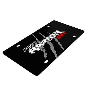 iPick Image Ford F-150 Raptor SVT Claw Marks Graphic Black Acrylic License Plate