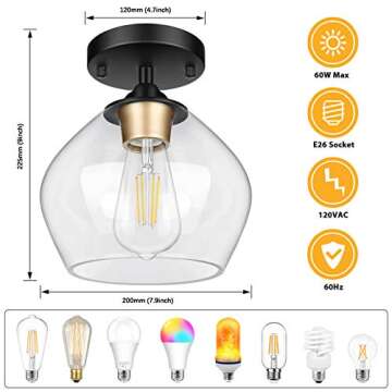 Modern Semi Flush Mount Ceiling Light for Any Room