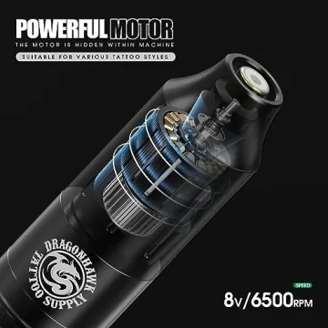 Dragonhawk Wireless Tattoo Kit Beginner Complete Pro Set