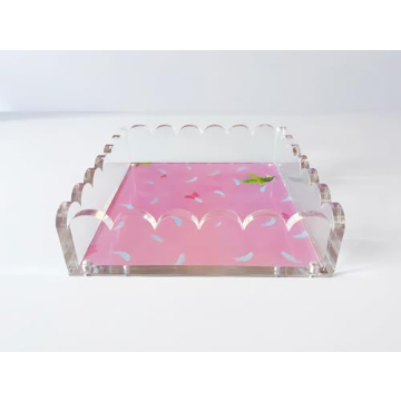 Stylish Customizable Acrylic Scalloped Tray for All Occasions