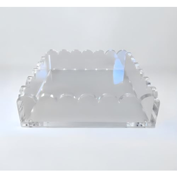 Stylish Customizable Acrylic Scalloped Tray for All Occasions