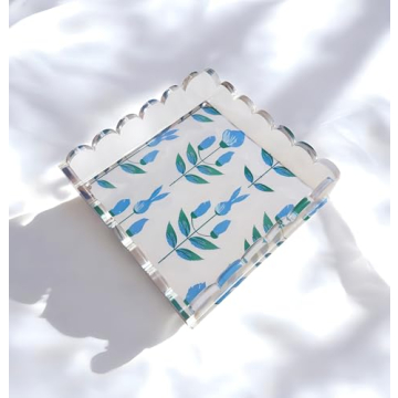 Stylish Customizable Acrylic Scalloped Tray for All Occasions