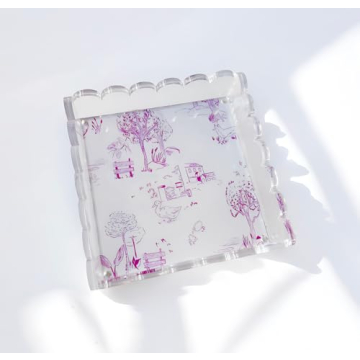 Stylish Customizable Acrylic Scalloped Tray for All Occasions