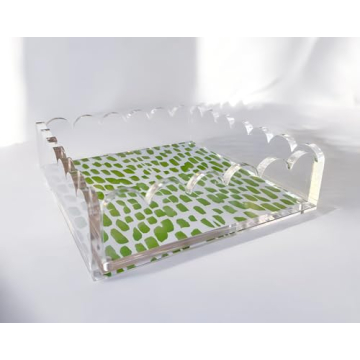 Stylish Customizable Acrylic Scalloped Tray for All Occasions