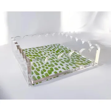 Stylish Customizable Acrylic Scalloped Tray for All Occasions