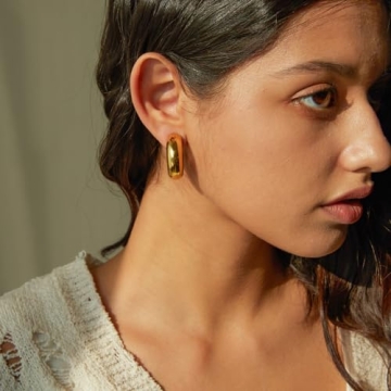 Chic 8YEARS Chunky Gold Hoop Earrings for Women