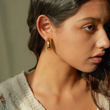 Chic 8YEARS Chunky Gold Hoop Earrings for Women