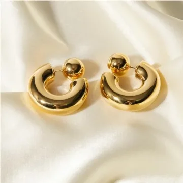 Chic 8YEARS Chunky Gold Hoop Earrings for Women