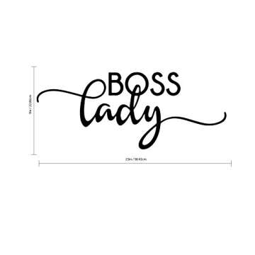 Boss Lady Inspirational Quotes Wall Art Decal 9" x 23"