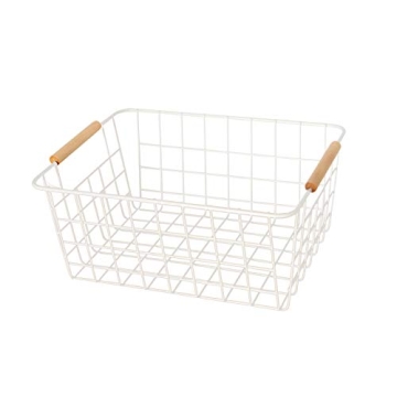 LeleCAT White Wire Baskets - Stylish Storage Organizer Set
