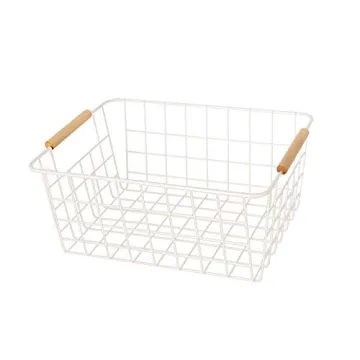 LeleCAT White Wire Baskets - Stylish Storage Organizer Set