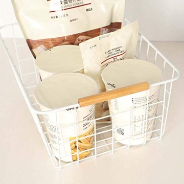 LeleCAT White Wire Baskets - Stylish Storage Organizer Set