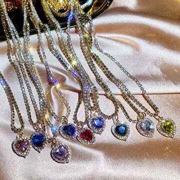 Heart Rhinestones 20pcs Sew on Buttons 14mm Lake Blue