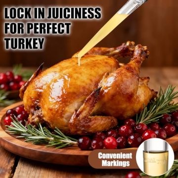 BAUSAR Large Turkey Baster for Cooking - Premium Baster Syringe for Hot Liquids - Heat-Resistant Sil...