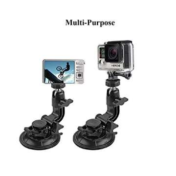 Suction Cup Car Mount Stand Tripod Adapter with Safety Tether Outdoor Indoor for Gopro Hero Session ...