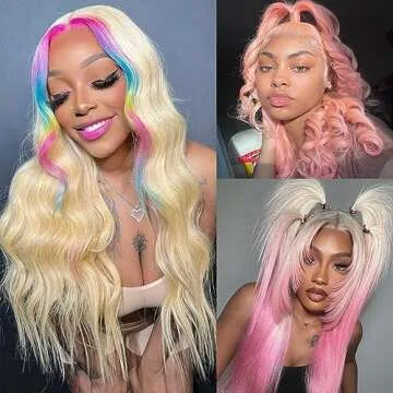 613 Lace Front Wig Human Hair 13x6 Body Wave Blonde Lace Front Wigs for Black Women 613 HD Lace Fron...