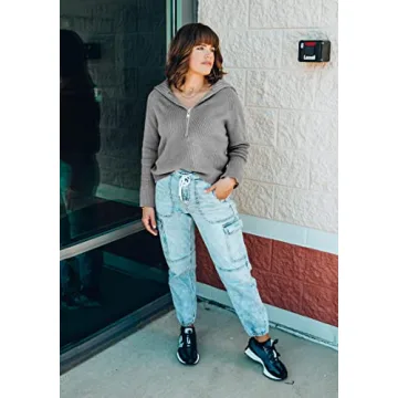 BTFBM Women’s Casual Half Zip Sweater for Style and Comfort