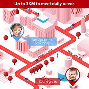 Utooby Walkie Talkies for Kids, Walkie-Talkie Long Range Rechargeable 22 Channel Walky Talky with Lanyard, Girls and Boys Toy for Indoor, Camping, Hiking(Blue Pink Orange)