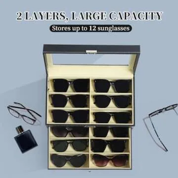 AUTOARK 12 Piece Eyeglasses Storage Organizer Case