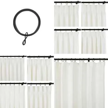 Stylish 12 Pack Black Curtain Rings for Elegant Curtains