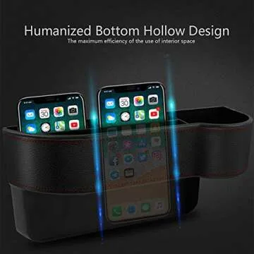 Exquisite Car Front Seat Organizer - Seat Side Storage Box Gap Filler for Ms. Aristocracy with Bling Matrix Diamond Console Mobile Phone Cards Coin Money Beverage and Cup Holder