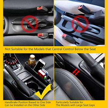 Exquisite Car Front Seat Organizer - Seat Side Storage Box Gap Filler for Ms. Aristocracy with Bling Matrix Diamond Console Mobile Phone Cards Coin Money Beverage and Cup Holder