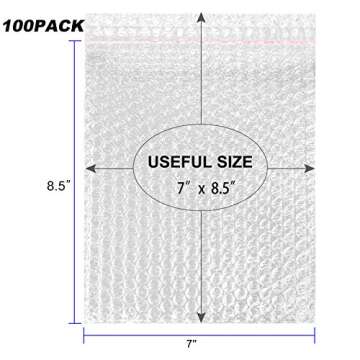 100PCS Bubble Out Bags, Clear Cushioned Pouches, Bubble Pouch Bags, Self-Sealing for Mailing, Shippi...